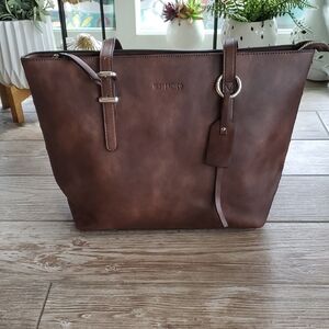 WESTBRONCO Dark Brown Vegan Leather Handbag